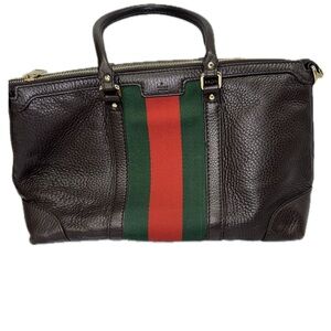 Gucci Boston Women Dark Brown Leather Shoulder Bag